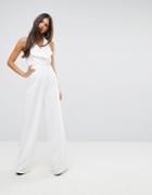 Missguided Tailored Wide Leg Jumpsuit - White