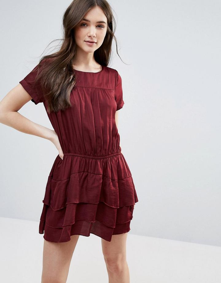 D.ra Helene Dress With Tiered Skirt - Red