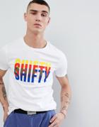 Asos Design Relaxed T-shirt With Shifty Print - White