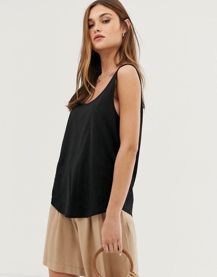 Asos Design Organic Cotton Tank In Black - Black