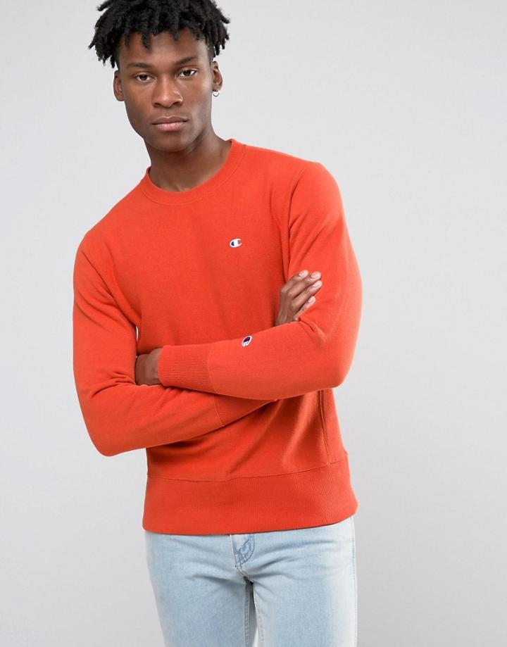 Champion Sweatshirt With Small Logo - Orange