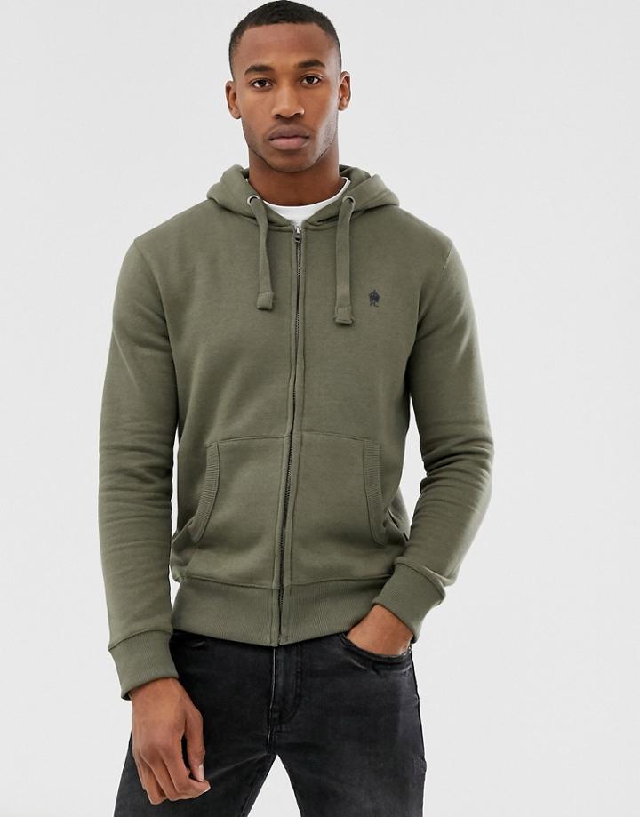 French Connection Logo Zip Through Hoodie-green