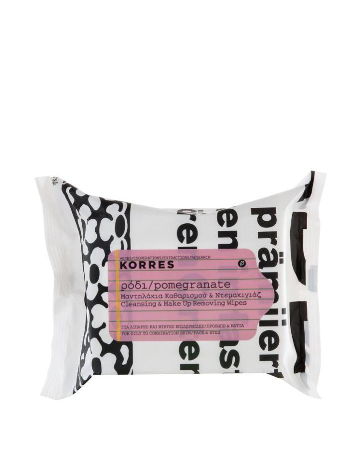 Korres Pomegranate Cleansing & Make-up Remover Wipes For Oily & Combination Skin