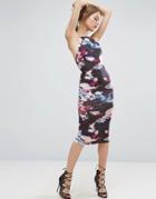 Asos Chinoiserie Print Strappy Cami Midi Dress - Multi