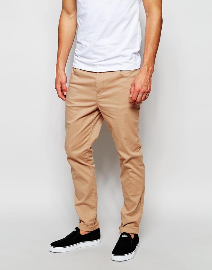 Asos Skinny Pants In Soft Tan - Doe