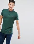 Brave Soul Contrast Collar And Pocket Polo - Green