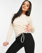 4th & Reckless Ruched Detail Top In Cream-white