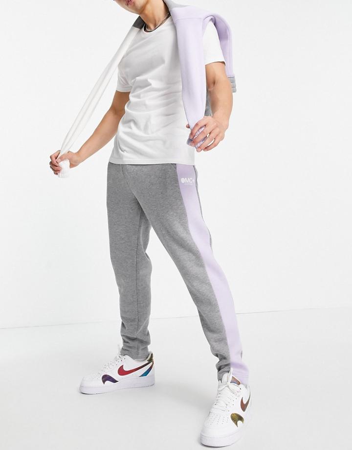 Topman Color Block Sweatpants In Gray - Part Of A Set-grey