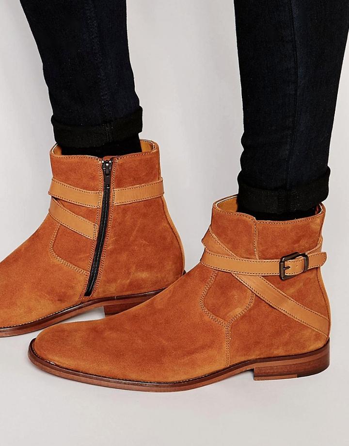 Aldo Hario Suede Jodphur Boots - Tan