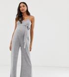Asos Design Maternity Lounge Jumpsuit Cropped Wide Leg-gray