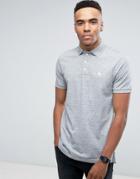 Abercrombie & Fitch Pique Polo Stretch Slim Fit Icon In Gray - Gray