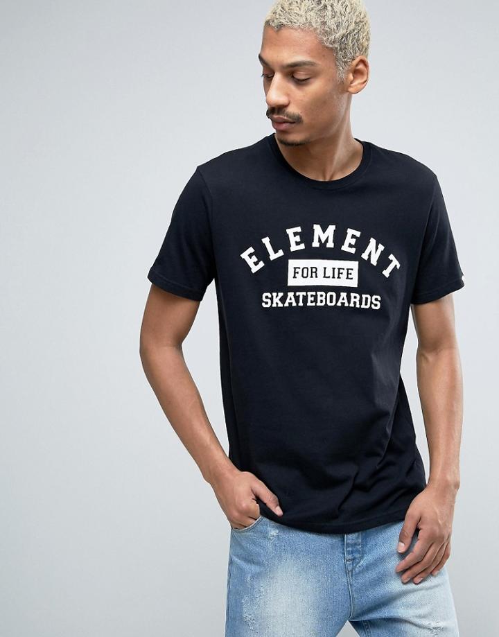 Element Logo Skateboard T-shirt In Black - Black