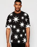 Love Moschino Star T-shirt Glow In The Dark - Black