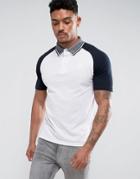 Soul Star Raglan Pique Polo - White