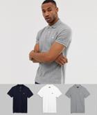Abercrombie & Fitch 3 Pack Icon Logo Pique Polo In White/gray/black-multi