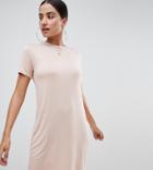 Prettylittlething Basic T-shirt Dress - Beige