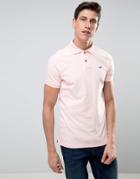 Hollister Slim Pique Polo Seagull Embroidery In Pink - Beige