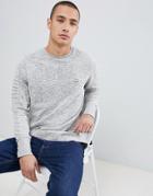 Le Breve Crew Neck Sweater With Arm Ribbed - Gray