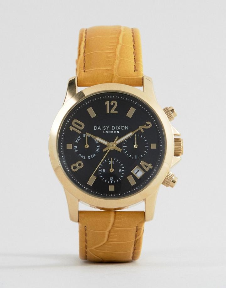 Daisy Dixon Mustard Leather Adriana Watch Dd002tg - Yellow