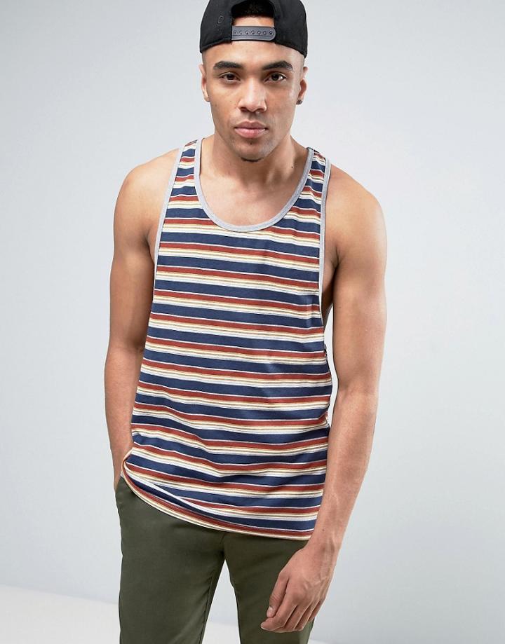 Asos Retro Stripe Tank With Extreme Racer Back - Multi