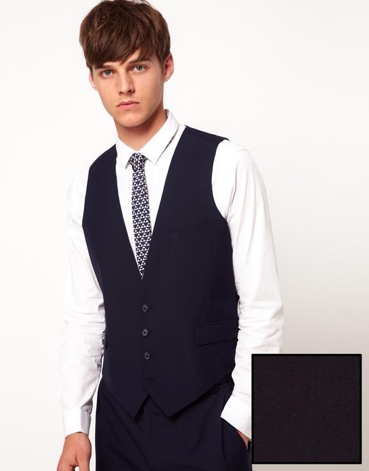 Asos Vest In Navy