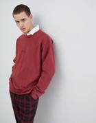 Mennace Oversized Sweatshirt With Signature Logo In Rust-red