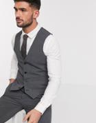 Asos Design Super Skinny Suit Suit Vest In Four Way Stretch In Charcoal-grey
