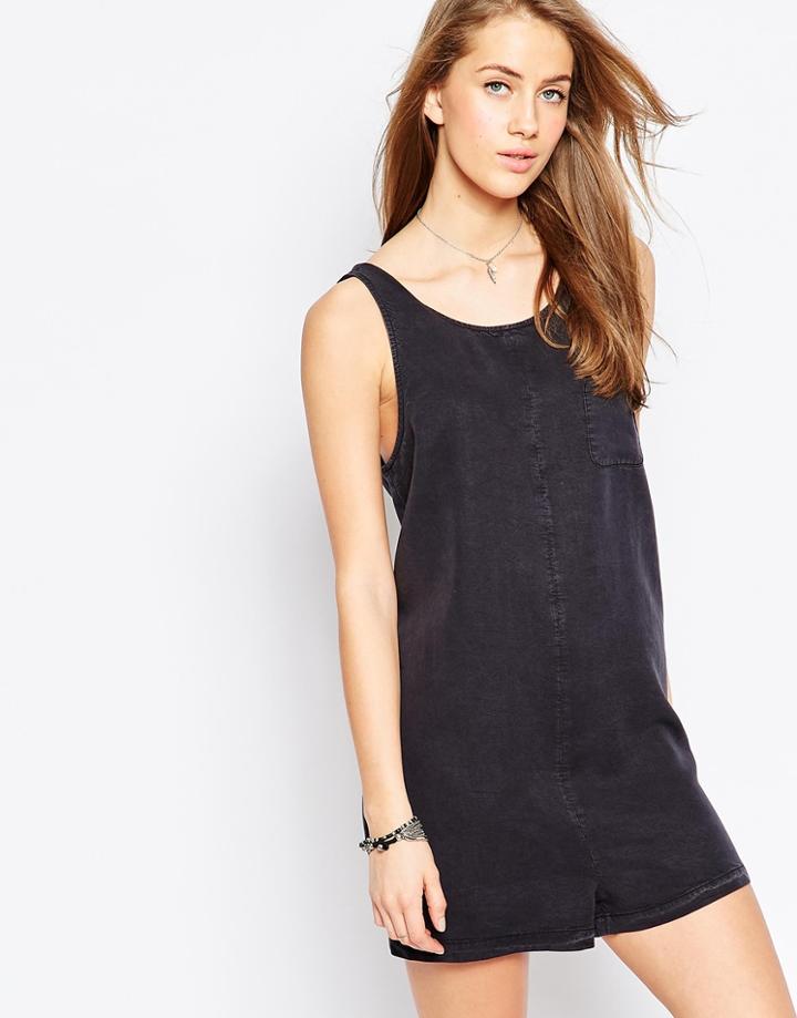 Asos Minimal Romper Romper - Washed Gray