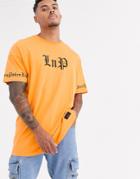 Liquor N Poker T-shirt With Text Print In Orange