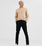 Asos Design Tall Skinny Chinos With Elastic Waist In Black