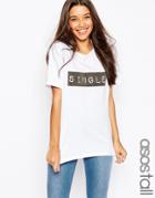 Asos Tall T-shirt In Valentines Single Print - White
