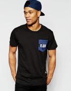 G-star T-shirt Beltrus Crewneck Raw Camo Pocket In Black - Black
