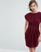 Closet London Tulip Dress With Keyhole Detail - Red