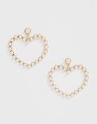 Aldo Pearl Trim Heart Earrings-white