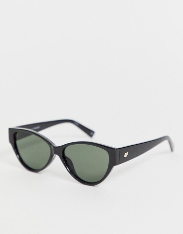 Le Specs Eureka Cat Eye Sunglasses In Black - Black