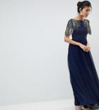 Virgos Lounge Tall Lena Maxi Dress With Embellishment - Navy
