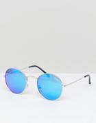 Quay Australia Mod Star Round Sunglasses - Silver