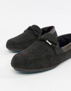 Ted Baker Pytre Moccasin Slippers In Check - Gray