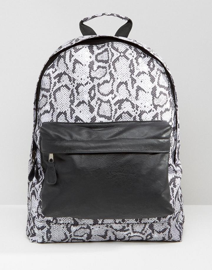 7x Faux Snake Print Backpack