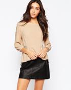 Vero Moda Peplum Top - Mahogany Rose