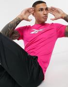 Reebok Wor Poly Graphic Short Sleeve Tshirt In Pink