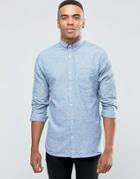 New Look Linen Shirt In Blue In Regular Fit - Blue