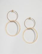 Asos Interlocking Circles Earrings - Gold