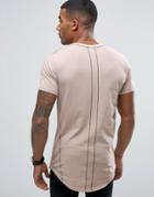 Religion Washed T-shirt With Curved Hem - Pink