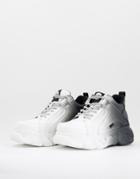 Buffalo Cld Corin Low Platform Sneakers In Black And White Fade-multi