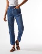 Miss Selfridge High-waist Slim Leg Jean In Indigo Wash-blues
