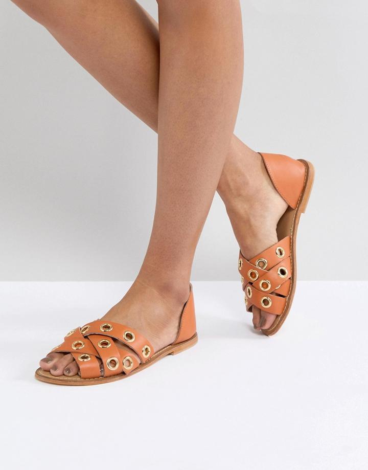 Asos Justify Leather Summer Shoes - Orange