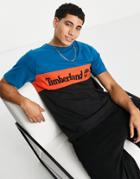 Timberland Cut & Sew T-shirt In Blue/black-multi