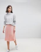 Moss Copenhagen Midi Skirt With Pleats - Pink