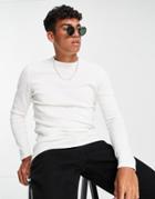 Only & Sons Crew Neck Sweater In White